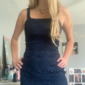Hollister Navy Blue Lace Semi-Formal Dress